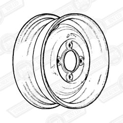 WHEEL-PLAIN STEEL-PRIMED FINISH-3.5''x10''