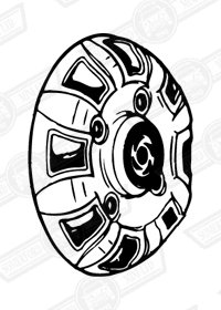 HUB CAP-PLASTIC-SILVER/BLACK-LEYLAND LOGO-'77-'82