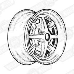 WHEEL-STEEL-10''-ROSTYLE-SILVER/BLACK-1275GT-'69-'74