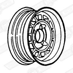 WHEEL-ALLOY, 5'' x 10'' BLACK/SILVER-MINI SPECIAL & SPRITE