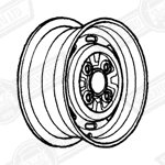 WHEEL-STEEL-SILVER FINISH-1275GT-4 1/2' 'x 12'' -'74-'77