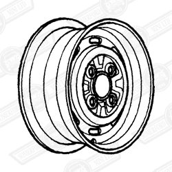 WHEEL-STEEL-SILVER FINISH-4 1/2'' x 12''-'84-'88