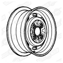 WHEEL-STEEL-RED FINISH-4 1/2'' x 12''-RED HOT & JET BLACK