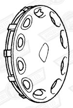 HUB CAP-FULL WIDTH-SILVER+ROVER LOGO-JAPAN-'92-'96