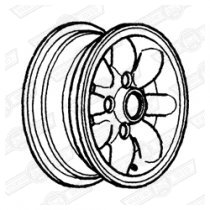 WHEEL-ALLOY 8 SPOKE-WHITE 4 1/2 x 12''-ITALIAN JOB