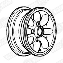 WHEEL-ALLOY 8 SPOKE-GREY 4 1/2'' x 12'' MONTE CARLO ETC