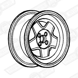 WHEEL-5 SPOKE-SILVER SPARKLE-5'' x 12''-CABRIOLET-'93-'96
