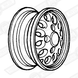 WHEEL-ALLOY 12 SPOKE-WHITE 4 1/2'' x12''-MINI 7-2000