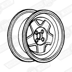 WHEEL-ALLOY 5 SPOKE-SILVER-6'' x 13''-'97 ON OPTIONAL