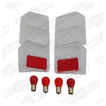 CLEAR REAR LENS KIT-( 4 LENSES & BULBS) 1980 ON