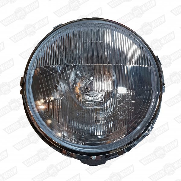 HEADLAMP ASSY.O.E. QUADOPTIC inc. SIDE LIGHT-SELF LEVELLING-RHD