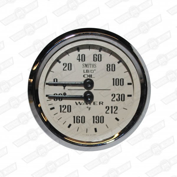 SMITHS DUAL GAUGE-OIL/WATER-MAG FACE-VEE