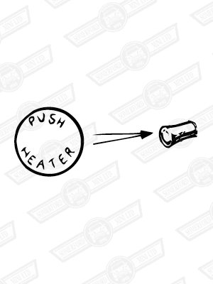 KNOB-CONTROL CABLE-'PUSH HEATER' FITS 27H1968 CABLES