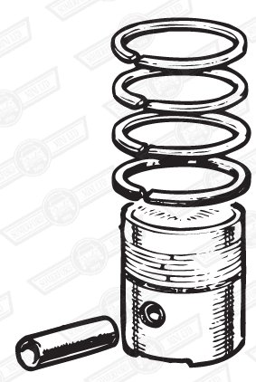 PISTON SET-4 RINGS-997cc 9:1 CR +020''