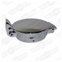 ASTON BUDGET CHROME FILLER CAP FITS OVER STANDARD ROVER CAP