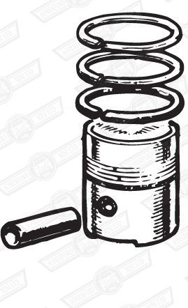 PISTON SET-FLAT TOP 4 RINGS 10:1 CR 970cc 'S' +020''