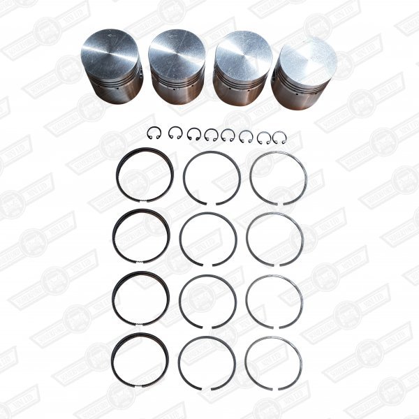PISTON SET-FLAT TOP-4 RINGS 10.3:1 CR STD SIZE 998cc '80-'84