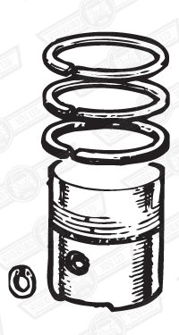 PISTON SET-DISHED-3 RINGS 8.3:1 CR +030'' 998cc '84-'88