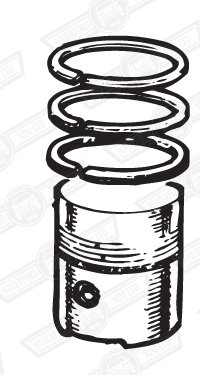 PISTON SET-DISHED-3 RINGS 8.3:1 CR +030'' 998cc '88 ON