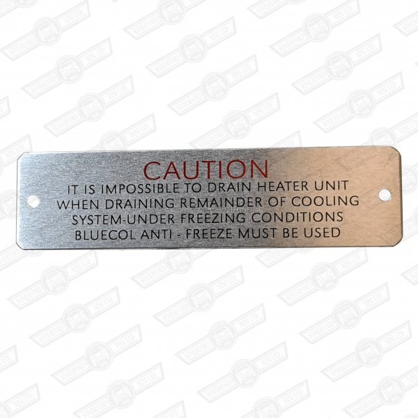 PLATE-HEATER DRAIN CAUTION-'59-'66