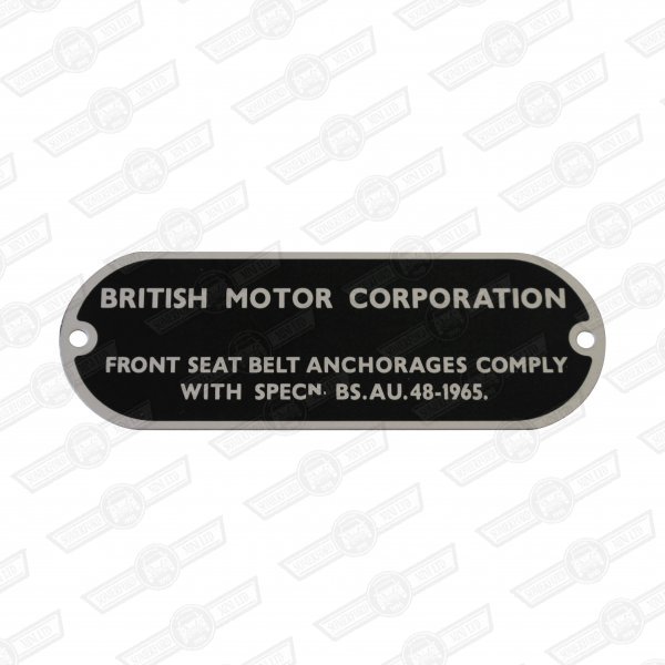 PLATE-SEAT BELT ANCHORAGES COMPLIANCE