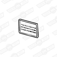 PLAQUE-'LAST 500 MINIS'-GLOVEBOX LID-COOPER SPORT 500