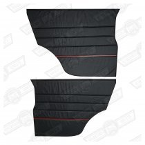 REAR 1/4 LINERS-PAIR-BLACK/RED-FLAME,COOPER,ETC '89-'91