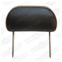 HEADREST-TWIN STALK SPI BLACK LEATHER/CREAM PIPING