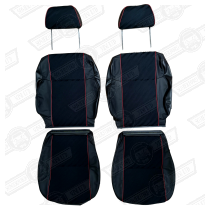 FRONT SEAT COVER KIT-2 SEATS-BLACK LIGHTNING-FITS '93-'96