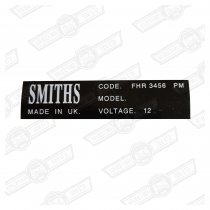 DECAL-HEATER-'SMITHS' '66-'76