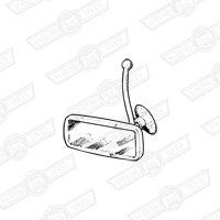 MIRROR ASSY-REAR VIEW-PALE GREY-'64-'75