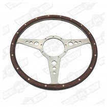 MOTOLITA STEERING WHEEL-MK3-14'' WOOD POLISHED SPOKES FLAT