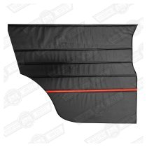 REAR 1/4 LINER LH-BLACK/RED-FLAME,COOPER,SILVERSTONE ETC