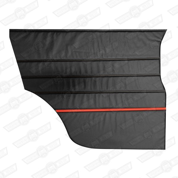 REAR 1/4 LINER LH-BLACK/RED-FLAME,COOPER,SILVERSTONE ETC