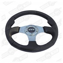 MOUNTNEY WHEEL-M RANGE BLACK LEATHER 13'' POLISHED SPOKES