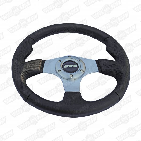 MOUNTNEY WHEEL-M RANGE BLACK LEATHER 13'' POLISHED SPOKES