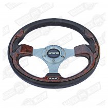 MOUNTNEY WHEEL-M RANGE-WOOD EFFECT/BLACK 13'' SILVER SPOKES