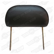 HEADREST-TWIN STALK-SPI BLACK LEATHER, BLACK PIPING-EQUINOX