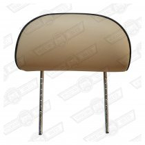 HEADREST-TWIN STALK-STONE BEIGE,BLACK PIPING-MAYFAIR
