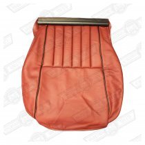 COVER-FRONT SEAT CUSHION-GREN. RED/BLACK LEATH-'40 & COOP.LE
