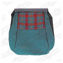 COVER-FRONT SEAT CUSHION-GREEN TARTAN/G'N PLAIN/BLK-BALMORAL