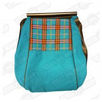 COVER-FRONT SEAT CUSHION-BLUE TARTAN/BLUE PLAIN/BLACK-SIDEWALK
