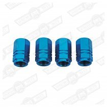 TYRE VALVE CAP-BLUE ANODISED SET OF 4