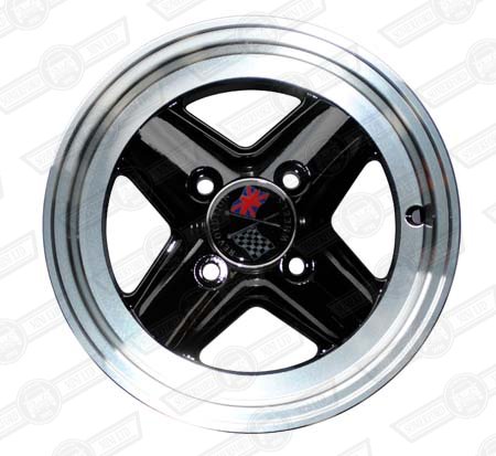 REVOLUTION 4 SPOKE 5 x 12 SILVER RIM, BLACK SPOKES