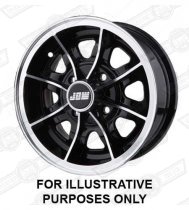 D1 ALLOY WHEEL-5'' x 12'' BLACK/SILVER RIM
