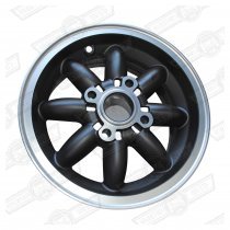 ROSE PETAL ALLOY-5'' x 12'' MATT BLACK/SILVER RIM