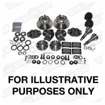 DISC BRAKE CONVERSION KIT-7.5'' WITH 4 POT ALLOY CALIPERS