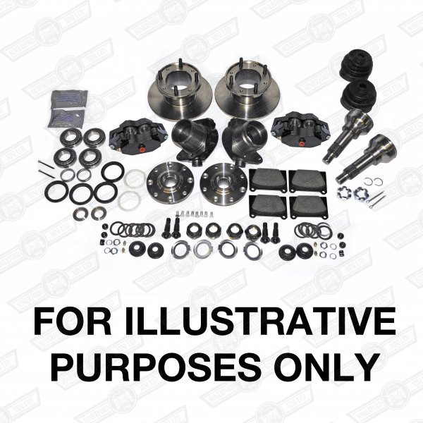 DISC BRAKE CONVERSION KIT-7.5'' WITH 4 POT ALLOY CALIPERS