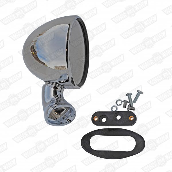 DOOR MIRROR-DOMED, POLISHED STAINLESS LH