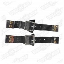 BONNET STRAP- BLACK LEATHER-PAIR